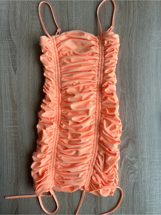 Tiger Mist Dresses & Skirts - Tiger Mist Ruched Peach Mini Dress S Small Revolve
